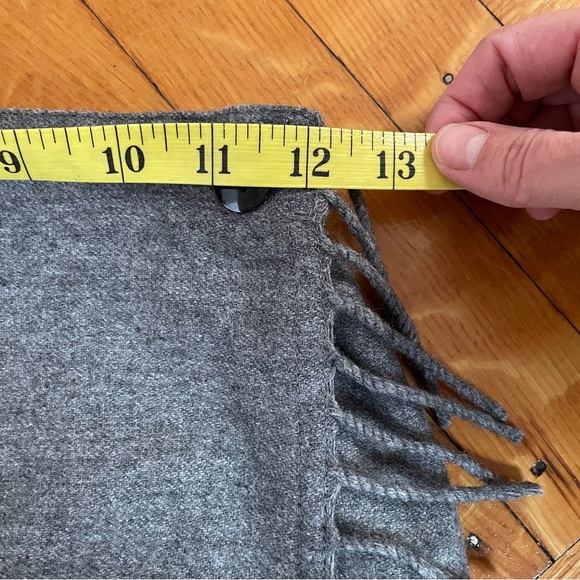 Liz Wear Gray Wool Fringe Wrap Maxi wrap Dress Sz 4 - Picture 7 of 11